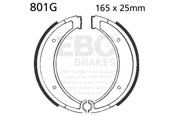 EBC - EBC Grooved Brake Shoe Set (801G)