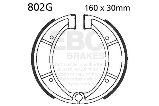 EBC - EBC Grooved Brake Shoe Set (802G)