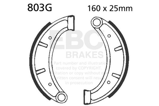 EBC - EBC Grooved Brake Shoe Set (803G)