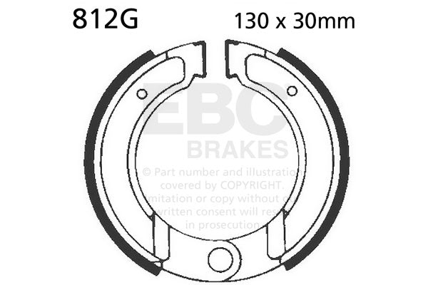 EBC - EBC Grooved Brake Shoe Set (812G)