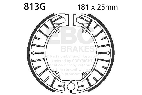 EBC - EBC Grooved Brake Shoe Set (813G)