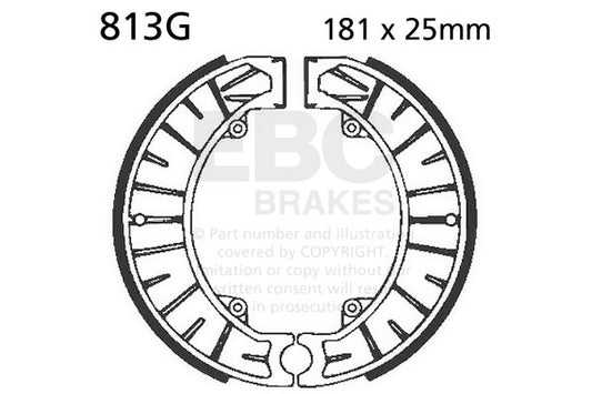 EBC - EBC Grooved Brake Shoe Set (813G)