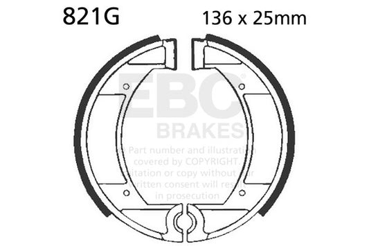 EBC - EBC Grooved Brake Shoe Set (821G)