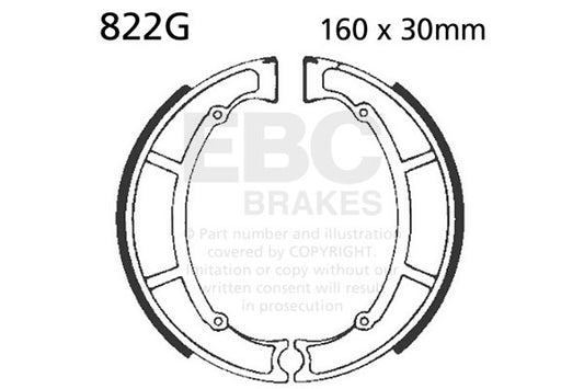 EBC - EBC Grooved Brake Shoe Set (822G)