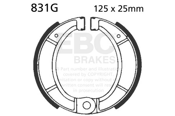 EBC - EBC Grooved Brake Shoe Set (831G)