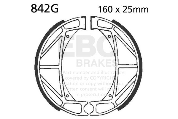 EBC - EBC Grooved Brake Shoe Set (842G)