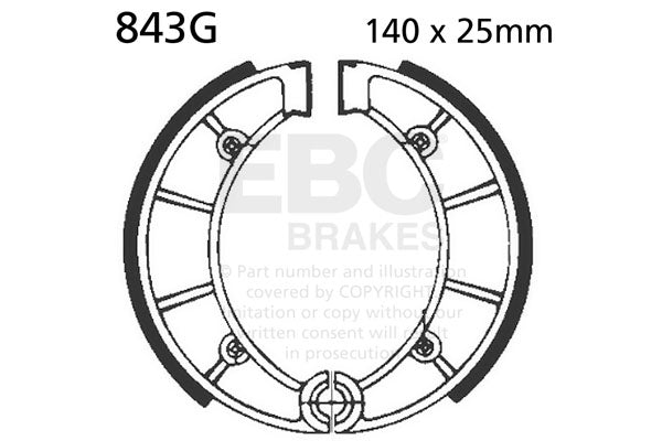 EBC - EBC Grooved Brake Shoe Set (843G)