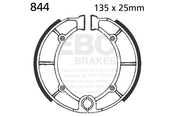 EBC - EBC Grooved Brake Shoe Set (844G)