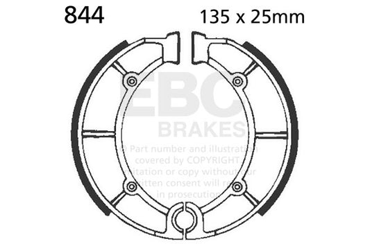 EBC - EBC Grooved Brake Shoe Set (844G)