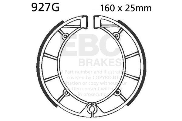 EBC - EBC Grooved Brake Shoe Set (927G)