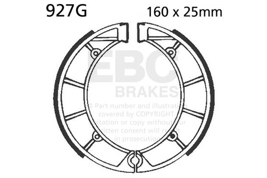 EBC - EBC Grooved Brake Shoe Set (927G)