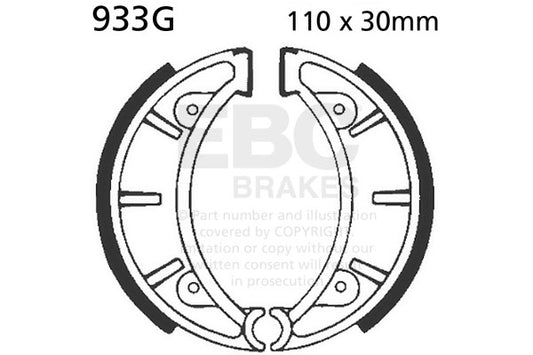 EBC - EBC Grooved Brake Shoe Set (933G)