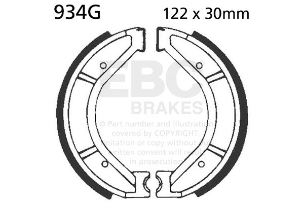 EBC - EBC Grooved Brake Shoe Set (934G)