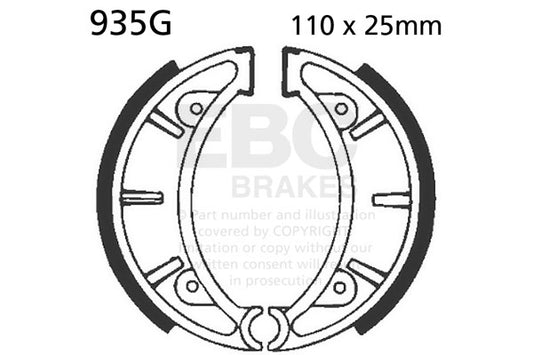 EBC - EBC Grooved Brake Shoe Set (935G)