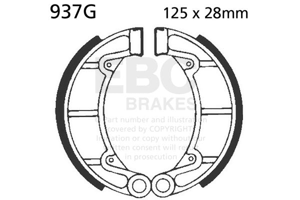 EBC - EBC Grooved Brake Shoe Set (937G)