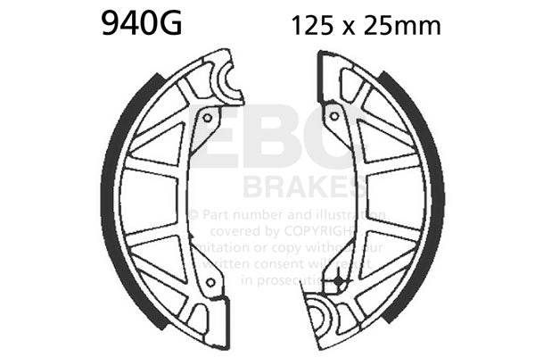 EBC - EBC Grooved Brake Shoe Set (940G)