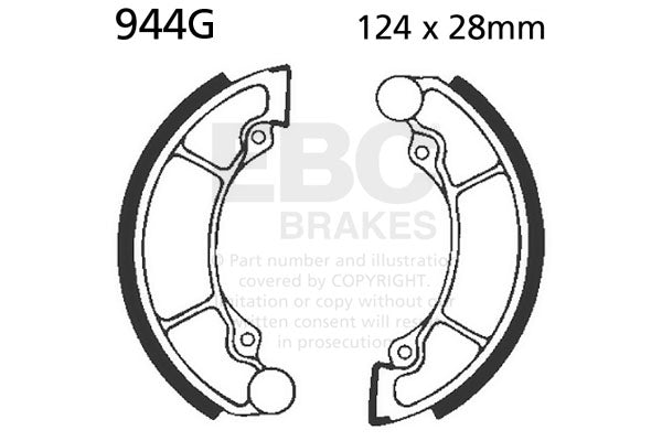 EBC - EBC Grooved Brake Shoe Set (944G)