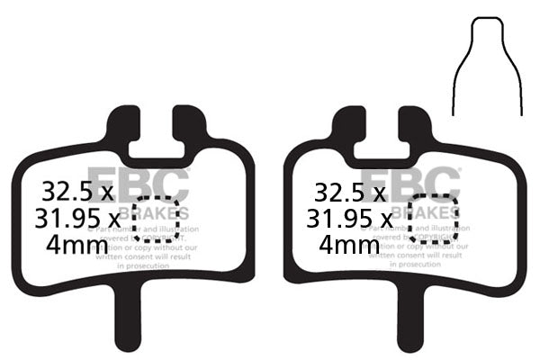 EBC Cycle Red Brake Pad for HAYES HFX-9 (CFA277R)