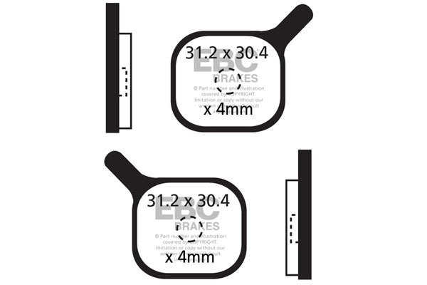 EBC Cycle Red Brake Pad for CANNONDALE CODA STANDARD (CFA284R)