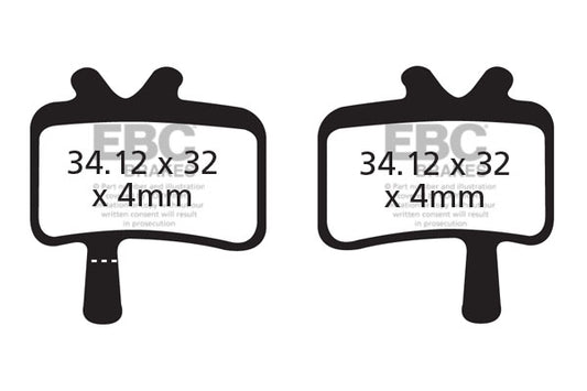 EBC Cycle Red Brake Pad for AVID/SRAM BB7 MOUNTAIN (CFA394R)