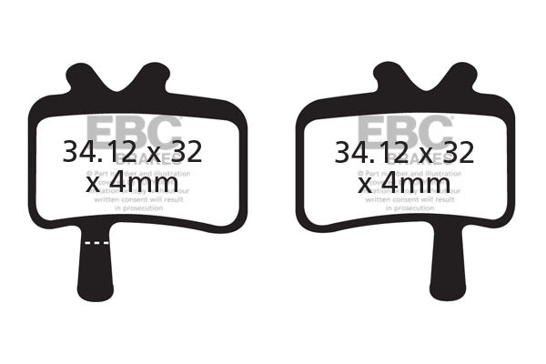 EBC Cycle Red Brake Pad for AVID/SRAM BB7 MOUNTAIN S (CFA394R)