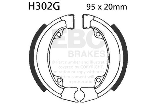 EBC - EBC Grooved Brake Shoe Set (H302G)