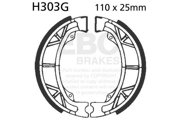 EBC - EBC Grooved Brake Shoe Set (H303G)