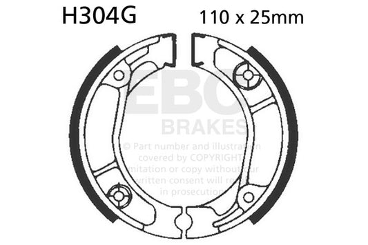 EBC - EBC Grooved Brake Shoe Set (H304G)