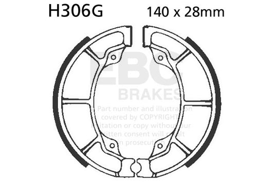 EBC - EBC Grooved Brake Shoe Set (H306G)