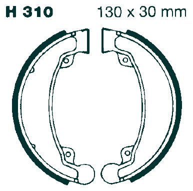 EBC - EBC Grooved Brake Shoe Set (H310G)