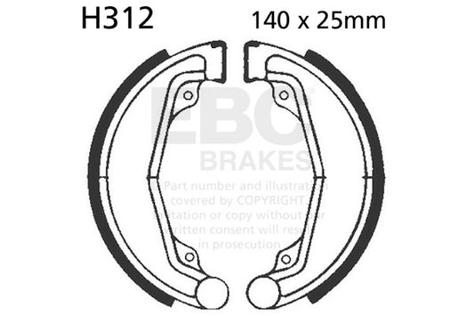 EBC - EBC Brake Shoe Set (H312)