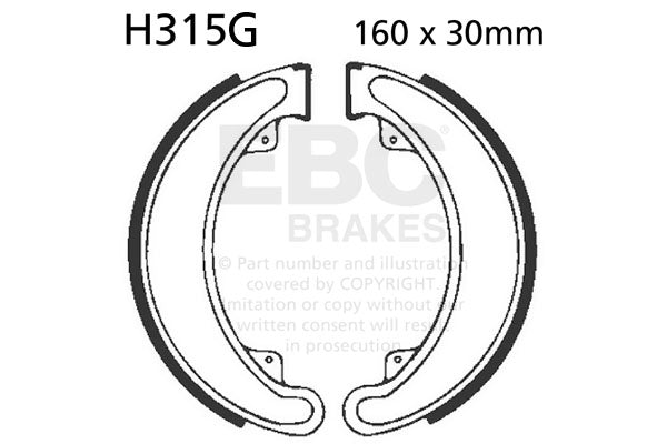 EBC - EBC Grooved Brake Shoe Set (H315G)