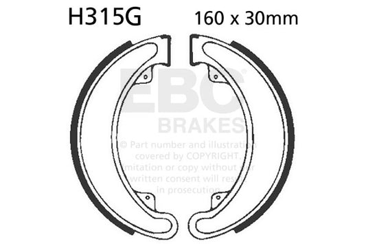 EBC - EBC Grooved Brake Shoe Set (H315G)