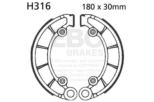 EBC - EBC Brake Shoe Set (H316)