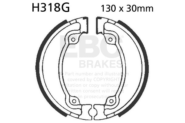 EBC - EBC Grooved Brake Shoe Set (H318G)