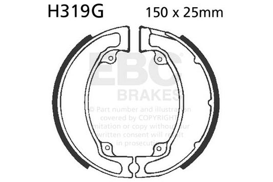 EBC - EBC Grooved Brake Shoe Set (H319G)