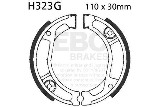 EBC - EBC Grooved Brake Shoe Set (H323G)