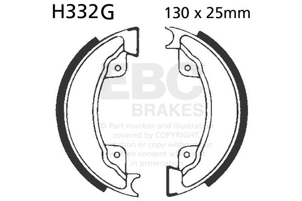 EBC - EBC Grooved Brake Shoe Set (H332G)