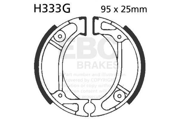 EBC - EBC Grooved Brake Shoe Set (H333G)