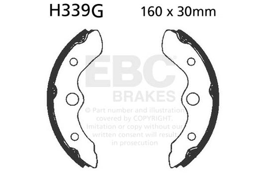 EBC - EBC Grooved Brake Shoe Set (H339G)