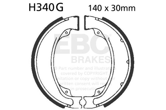 EBC - EBC Grooved Brake Shoe Set (H340G)