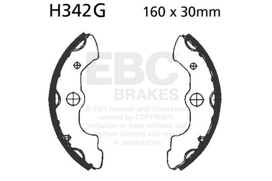 EBC - EBC Grooved Brake Shoe Set (H342G)