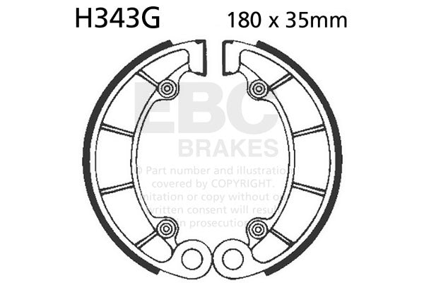 EBC - EBC Grooved Brake Shoe Set (H343G)