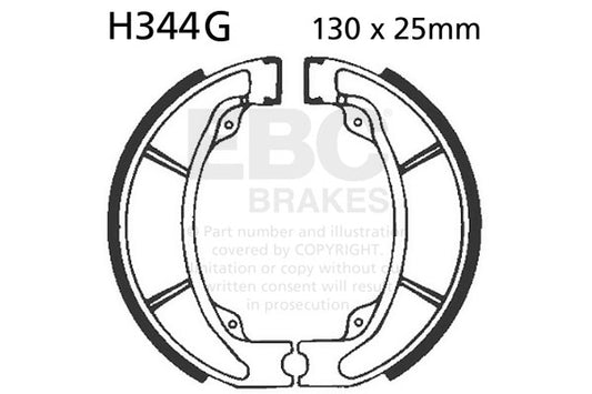 EBC - EBC Grooved Brake Shoe Set (H344G)