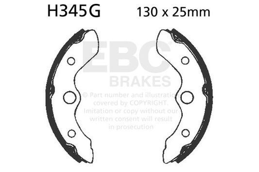 EBC - EBC Grooved Brake Shoe Set (H345G)