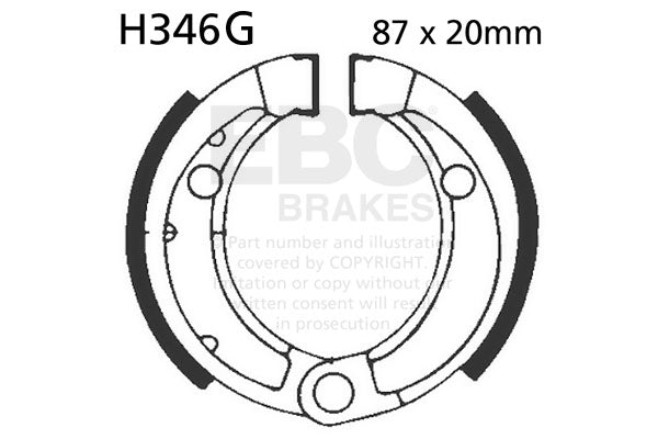 EBC - EBC Grooved Brake Shoe Set (H346G)