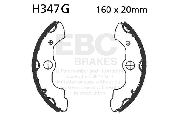 EBC - EBC Grooved Brake Shoe Set (H347G)