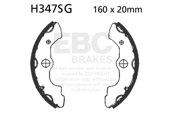 EBC - EBC Grooved Brake Shoe Set (H347SG)