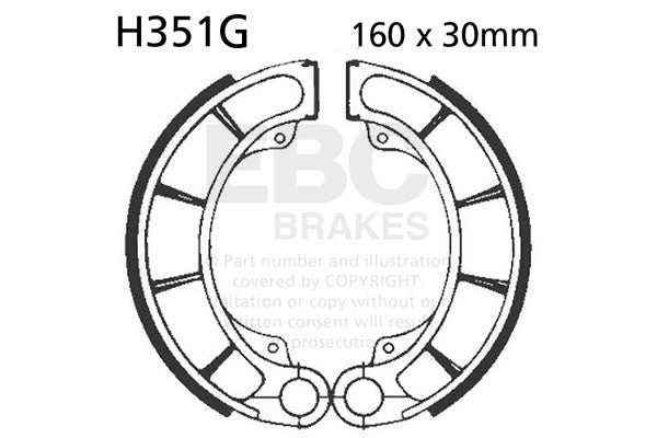 EBC - EBC Grooved Brake Shoe Set (H351G)