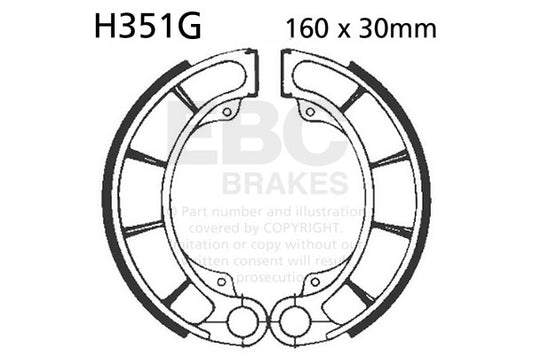 EBC - EBC Grooved Brake Shoe Set (H351G)